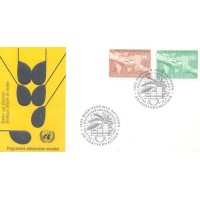 ONU VIENA - 1983 - PROGRAMA DE ALIMENTAÇÃO MUNDIAL - SÉRIE 2 SELOS SOBRE FDC ILUSTRADO - Y 032/33