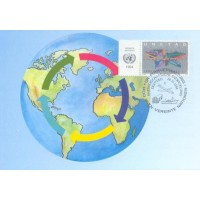 ONU VIENA - 1994 - MÁXIMO POSTAL - 30º ANIVERSÁRIO DA CONFERÊNCIA DAS NAÇÕES UNIDAS SOBRE O COMÉRCIO E O DESENVOLVIMENTO - SÉRIE 2 SELOS SOBRE MÁXIMO - Y 196/197