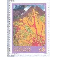 ONU VIENA - 1999 - MINT - PAISAGEM VULCÂNICA - PINTURA DE PETER PONGRATZ -Y 296