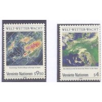 ONU VIENA - 1989 - MINT - VIGÍLIA METEOROLÓGICA INTERNACIONAL FOTOGRAFIAS FEITAS POR SATÉLITE - SÉRIE 2 SELOS - Y 92/93