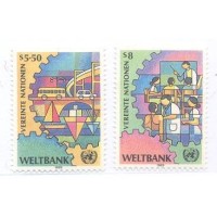 ONU VIENA - 1989 - MINT - BANCO MUNDIAL - SÉRIE 2 SELOS - Y 89/90