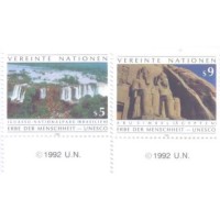 ONU VIENA - 1992 - MINT - PATRIMÔNIO MUNDIAL DA UNESCO - SÉRIE 2 SELOS - Y 137/38