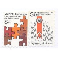 ONU VIENA - 1981 - MINT - ANO INTERNACIONAL DEFICIENTES FÍSICOS - SÉRIE 2 SELOS - Y 17/18