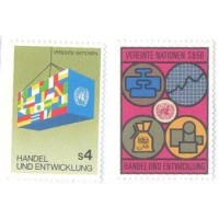 ONU VIENA - 1983 - MINT - COMERCIO E DESENVOLVIMENTO - SÉRIE 2 SELOS - Y 34/35