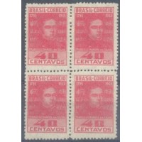 C-0203 - 1945 - MINT - QUADRA - 150 ANOS DO NASCIMENTO DE FRANCISCO MANOEL DA SILVA - AUTOR DA MÚSICA DO HINO NACIONAL - GOMADO - RHM R$ 1.350,00 (270 UFs X R$ 5,00)