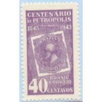 C-0179 - 1943 - MINT - CENTENÁRIO DE PETRÓPOLIS/RJ - GOMADO