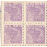 C-0175 - 1942 - MINT - INAUGURAÇÃO DE GOIÂNIA/GO - 400 RÉIS - QUADRA - GOMADA - RHM R$ 80,00 (16 UFs X R$ 5,00