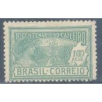 C-0021 - 1928 - MINT - BICENTENÁRIO DO PLANTIO DO CAFÉ NO BRASIL - CAFEEIRO VERDE - 100 RÉIS - SEM GOMA 