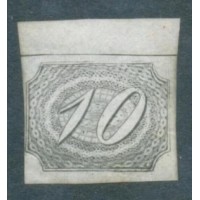 I-04 - 1844 - INCLINADO - 10 RÉIS - NOVO - SEM GOMA - MARGEM DE FOLHA SUPERIOR - MARGEM ESQUERDA RENTE - LINDÍSSIMO - RHM 600 UFS