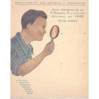 F-A-07B - 1948 - LINDA - PERFEITA - 1ª SEMANA FILATÉLICA JUVENIL (RJ) - SEM CARIMBO E SEM SELO - RHM R$ 2.250,00 (450 UFs X 5,00)