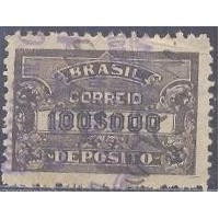 D-56 - 1924 - FILIGRANA "CASA DA MOEDA ESTRELAS" - "F1" - PAPEL FINO - FILIGRANA HORIZONTAL 0  - CARIMBADO - GOMADO - CHARNEIRA - RHM R$ 30,00 (6 UFs X 5,00)