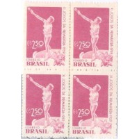 C-0439Y - 1959 - 11º JOGOS DA PRIMAVERA - ARREMESSO DE PESO FEMININO - QUADRA - MARMORIZADA - MINT - GOMADA - RHM R$ 480,00 (96 UFs X 5,00)