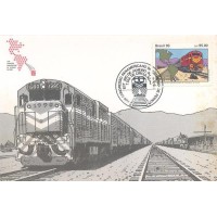 MAX-144 - 1990 - SELO C-1696 - CONGRESSO PANAMERICANO ESTRADAS DE FERRO - MÁXIMO POSTAL - CARIMBO CBC - RHM R$ 42,50 (8,50 UFs X 5,00)