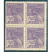 R-306- 1936/1940 - VOVÓ - FILIGRANA CORREIO BRASIL (N) - CORREINHO - 1000 RÉIS - MERCÚRIO E GLOBO - TURQUESA - QUADRA - NOVA - GOMADA - RHM R$ 240,00 ( 48 UFs X R$ 5,00)