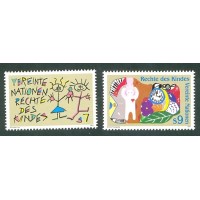 ONU VIENA - 1991 - DIREITOS DA CRIANÇA - SÉRIE COM 2 SELOS MINT 