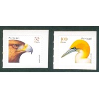 PORTUGAL - 2000 - CABEÇAS DE AVES:ÁGUIA REAL E GANSO PATOLA - SÉRIE COM 2 SELOS AUTO ADESIVOS DESTACADOS DO CARNÊ 