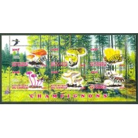 CONGO - COGUMELOS - BLOCO COM 6 SELOS