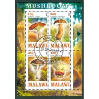 MALAWI - COGUMELOS - FAUNA - BLOCO COM 4 SELOS