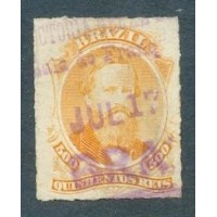 I-36 - 1876 - DOM PEDRO II - PERCÉ - 500 RÉIS - CARIMBO DIRETORIA GERAL - SEM GOMA - SALA DE FRANQUEAMENTO - NÃO CONTA NO P.A