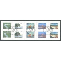 R-719/723 - 1996 - TURISMO NO BRASIL - AUTOADESIVOS DE R$ 0,23 - 2 TIRAS - CARIMBO CBC 