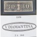 I-13 - CARIMBO VILLA DIAMANTINA - OLHO-DE-CABRA 30 RÉIS - P.A. 1843 - PAR HORIZONTAL COM BOAS MARGENS E CARIMBO PRATICAMENTE INTEIRO