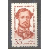 A-109Y - 1966 - 100 ANOS DA MORTE DO COMANDANTE MARIZ E BARROS - RETRATO - PEPEL MARMORIZADO - MINT - GOMADO - RHM R$ 35,00 (7 UFs X R$ 5,00)