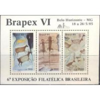 BL-069 - 1985 - MINT- BRAPEX VI - PINTURAS RUPESTRES - RHM 9 UFS