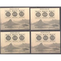 BL-095FIL (BL-095X) - 4 BLOCOS - (MINT (EMITIDOS SEM GOMA) - 1993 - COM AS FILIGRANAS DIFERENTES - SUPER RARO - RHM 300 UFS