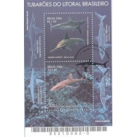 BL-144 - CARIMBO CBC - TUBARÕES DO LITORAL BRASILEIRO - 2006 - RHM R$ 40,00 (8 UFS X R$ 5,00)