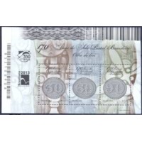 BL-174 - 2013 - MINT - 170 ANOS DO SELO POSTAL BRASILEIRO OLHO DE BOI - BRASILIANA 2013 - RHM UFs 24,00