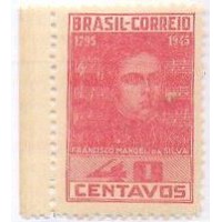 C-0203 - 1945 - 150 ANOS DO NASCIMENTO DE FRANCISCO MANOEL DA SILVA - FILIGRANA "O" - MINT - GOMADO - RHM R$ 200,00 (40 UFs X R$ 5,00)