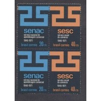 C-0715/0716 - QUADRA - NOVA GOMADA (MINT) - 25 ANOS DO SENAC SESC - 1971