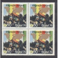 C-0843 - QUADRAS - 1974 - FORMAÇÃO DA ETNIA BRASILEIRA - CORRENTES MIGRATÓRIAS - IMIG. ITALIANA - 1974
