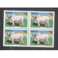 C-0864 - QUADRA- NOVA - GOMADA - ANIMAIS BRASILEIROS - MOCHO TABAPUÃ - 1974 