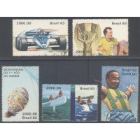 C-1341/1345 - MINT - SELOS DESTACADOS BLOCOS (BL-058/62) BRASILIANA 1983 - ESPORTES - RHM 500 UFS