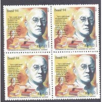 C-1915 - QUADRA - NOVA - GOMADA - CENTENÁRIO DO NASCIMENTO DE FERNANDO DE AZEVEDO - 1994 - RHM 4 UFS