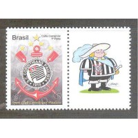 C-3030 - 2010 - MINT - SELO - CORINTHIANS - VERTICAL - VINHETA MASCOTE  MOSQUETEIRO