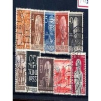 ALEMANHA BERLIN - Y 0074+77+78+80+86+92+96+103+104+106-ANO 1952-1954- CONJUNTO COM 10 SELOS USADOS