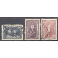 AUSTRALIA - REALEZA - Y 0120+121+122 (1937-1936) REALEZA - SÉRIE CORRENTE - 5s, 10s E 1 £: REI GEORGE VI, RAINHA ELIZABETH E O CASAL REAL - 3 LINDOS SELOS USADOS