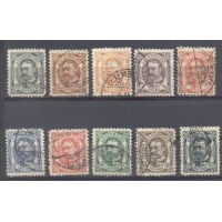 LUXEMBURGO USADO - Y 0074/79+81/84 (1906-1915) REI GUILHERME IV- 10c-12 1/2c-15c-20c-25c-50c -871/2C- 1f- 2 1/2f - 10 SELOS DE UMA SÉRIE DE 12 - USADOS DE BOA QUALIDADE