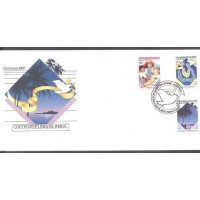 COCOS - Y 170/172 (1987) NATAL- PAZ SOBRE A TERRA, CRIANÇAS E DOCES , FAMÍLIA OBSERVANDO AS ESTRELAS - LINDA SÉRIE SOBRE FDC