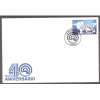 CUBA - Y 3926 (2001)TELECOMUNICAÇÃO: 40º ANIVERSÁRIO DA RADIO HABANA CUBA- MAPA MUNDO E LOGOMARCA COM ONDAS- SELO SOBRE FDC