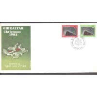 GIBRALTAR - Y 0465/466 (1982) NATAL:ILUMINAÇÃO DE NATAL DO ROCHEDO DE GIBRALTAR - SÉRIE 2 SELOS SOBRE FDC