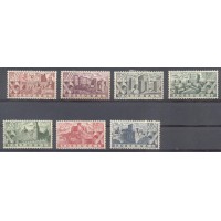 PORTUGAL - Y 675/81 (1946) - CASTELOS DIVERSOS - SERIE INCOMPLETA FALTANDO O ULTIMO SELO COM 7 SELOS NOVOS COM MARCA DE CHARNEIRA 