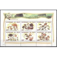 NIGER - Y 1140/1145 (1998) FLORA: COGUMELOS - PHAEOLLEPIOTA AUREA, DISCIOTIS VENOSA, E OUTROS - SÉRIE 6 SELOS EMITIDOS EM FOLHINHA COM AS MARGENS ENFEITADAS - MINT