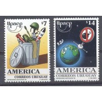 URUGUAY - Y 1850/1851 (1999) TEMA AMÉRICA UPAEP O NOVO MILÊNIO SEM ARMAS - SÉRIE 2 SELOS MINT