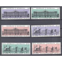 BARBUDA - Y 0527/544 (1981) ARQUITETURA /CASAMENTO DO PRINCIPE CHARLES COM LADY DIANA - PALÁCIOS REAIS : PALÁCIO DE BUCKINGHAM, PALÁCIO DE CAERNARVAN, HIGHGROVE - LINDA SÉRIE COM 18 SELOS EMITIDOS EM 9 PARES