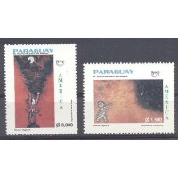 PARAGUAY - Y 2789/2790 (1999) TEMA AMÉRICA UPAEP UNIÃO POSTAL DAS AMÉRICAS ,ESPANHA E PORTUGAL - O NOVO MILÊNIO SEM ARMAS - COMPOSIÇÕES SIMBÓLICAS - SÉRIE 2 SELOS MINT