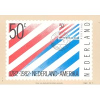 CHOLANDA - MAXIMO POSTAL COM O SELO Y 1177 (1982) - BICENTENARIO DAS RELAÇÕES DIPLOMATICA ENTRE HOLANDA E ESTADOS UNIDOS DE AMERICA