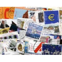 ACUMULAÇÃO ALEMANHA UNIFICADA - PACOTE COM 170 SELOS COMEMORATIVOS USADOS DO PERÍODO DE 2000 A 2004 COM ALGUMAS SÉRIES COMPETAS E SELOS DE BOM VALOR